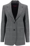Max Mara David Glen Plaid Wool Blend Blazer In Grey