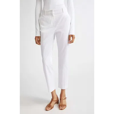 Max Mara David Stretch Cotton Ankle Pants In White