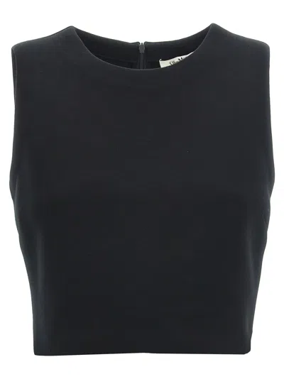 Max Mara Dazzy Round-neck Zip-back Top In Black
