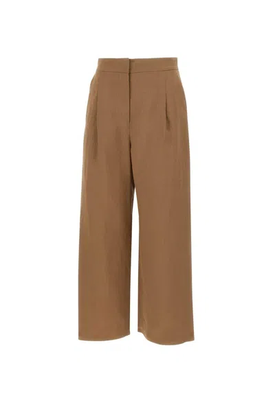 Max Mara Dazzy Wide Leg Trousers In Brown
