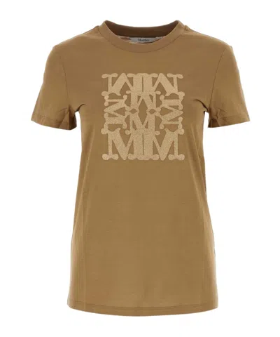 Max Mara Taverna Logo-embroidered T-shirt In Brown