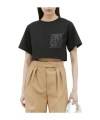 Max Mara Logo Applique Crop Top In Black