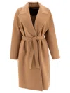 Max Mara Cashmere Robe Style Coat With Eight In Beige