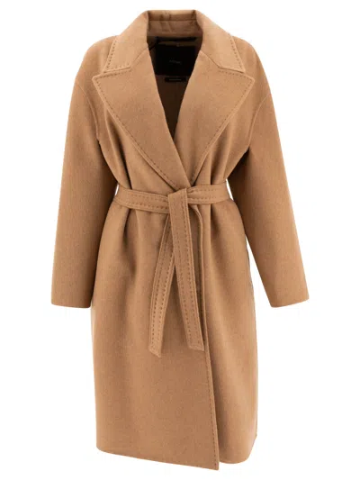 Max Mara Deconstructed Coat In Cashmere Double Coats Beige In Brown