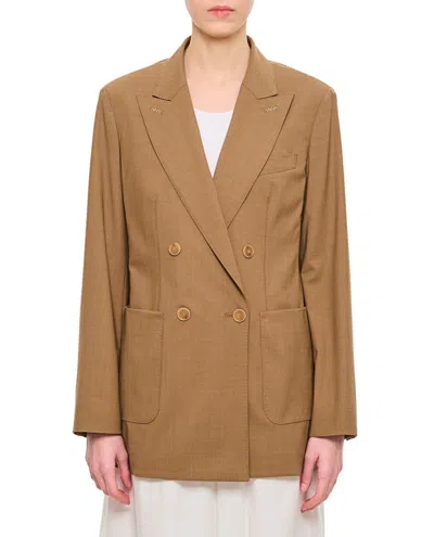 Max Mara Deconstructed Double-breasted Blazer With Peaked Lapel
