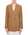 Max Mara Brown Double Breasted Blazer In Brown