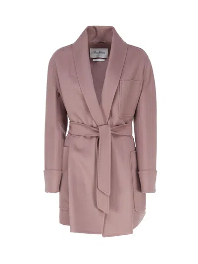 Max Mara Deconstructed Jacket In Wool And Cashmere In Pink