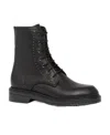 Max Mara Decorative-stitching Leather Boots In Black