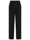 Max Mara Carrot Cotton Pants Pleated Front In Black