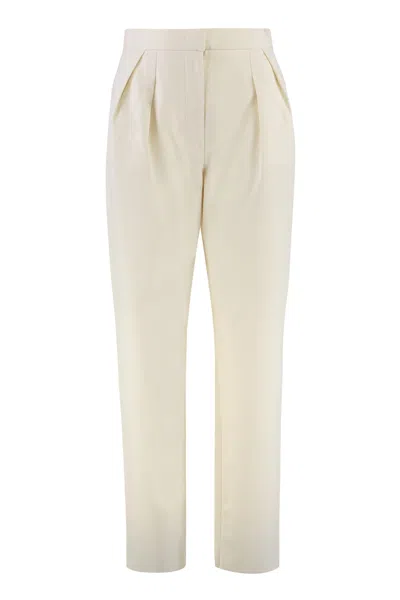 Max Mara Dede Carrot-fit Cotton Trousers In White