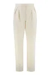 Max Mara Dede Carrot-fit Cotton Trousers In White