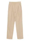 Max Mara Dede Pleated Raw-edge Trousers In Neutral