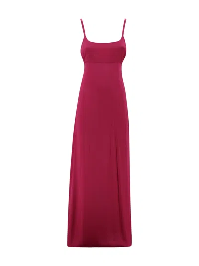 Max Mara Dede Womens Crepe Long Dress In Fuchsia