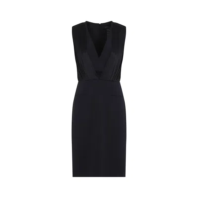 MAX MARA MAX MARA DEEP V-NECK EVENING DRESS WITH PLEATED BODICE