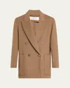 Max Mara Deletta Double-breasted Wool Cashmere Coat In Brown