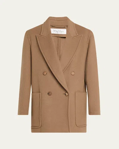 Max Mara Deletta Double-breasted Wool Cashmere Coat In Brown