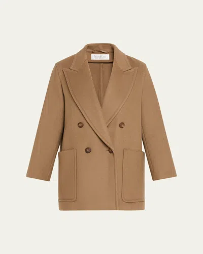 Max Mara Deletta Double-breasted Wool Cashmere Coat In Hazelnut B