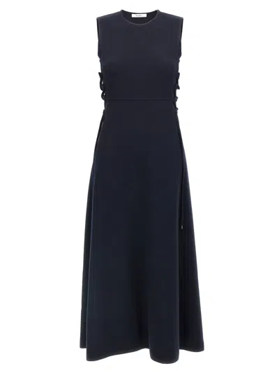 Max Mara Sleeveless Midi Dress Featuring Side Ties In Black