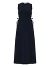 Max Mara Sleeveless Midi Dress Featuring Side Ties In Blue