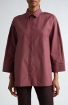 Max Mara Delfina Cotton Button-up Shirt In Pink