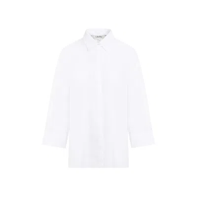 Max Mara Delfina Popeline Shirt In White