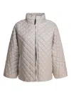 Max Mara Quilted Boxy Jacket With High Collar In Neutral