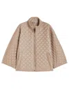 Max Mara Reversible Padded Cape High Collar In Brown