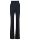 Max Mara Delfino Black Virgin Wool Blend Pants In Blue