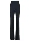 Max Mara Delfino Black Virgin Wool Blend Pants In Blue