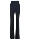 Max Mara Delfino Black Virgin Wool Blend Pants In Blue