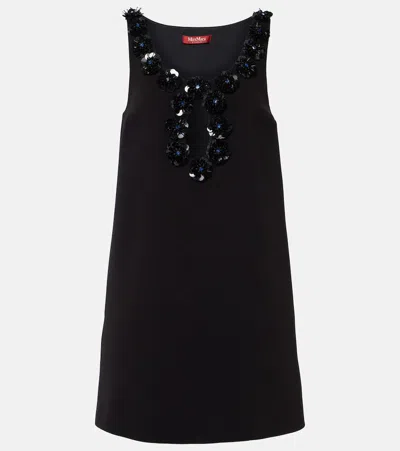 MAX MARA DELIS SEQUINED CUTOUT CRÊPE MINIDRESS