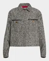 Max Mara Demien Boucle Shirt Jacket In Black White