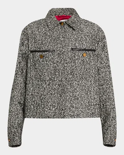 Max Mara Demien Boucle Shirt Jacket In Black White