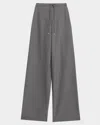 Max Mara Denaro Drawsting Wool Pants In Gray