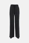 Max Mara Blue Wool Canvas Berard Trousers In Black