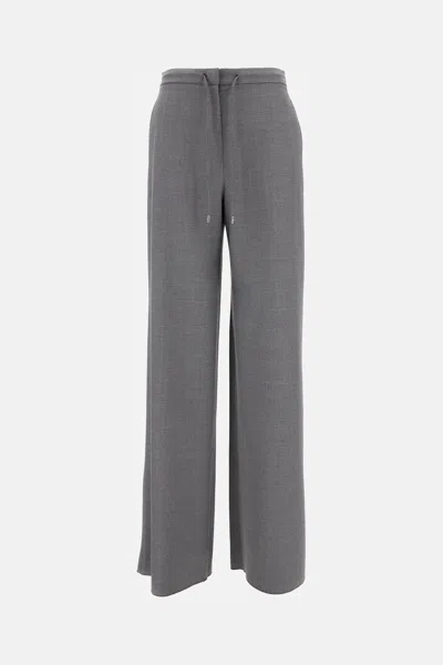 Max Mara Grey Denaro Solid Pants In Gray