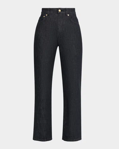 Max Mara Denim Ankle Jeans In Black