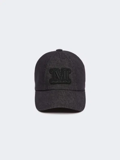 Max Mara Denim Baseball Cap In Blue