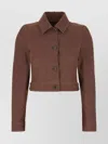 Max Mara Belted Jacket With Buttoned Cuffs And Epaulettes In Brown