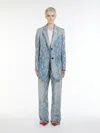 Max Mara Denim Blazer With Python Print In Midnightblue