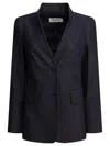 Max Mara Midnight Blue Jacket In Cotton Denim Effect In Blue