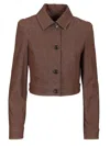 Max Mara Belted Jacket With Buttoned Cuffs And Epaulettes In Brown