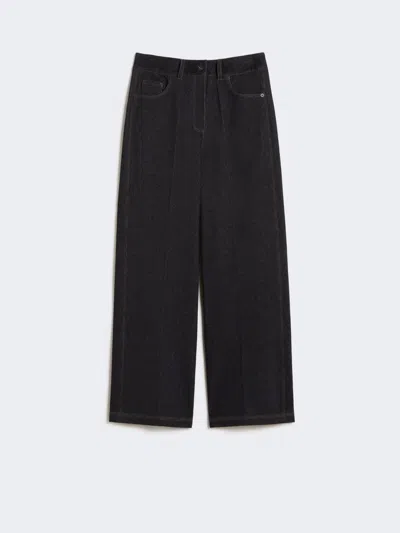 Max Mara Denim-effect Jersey Trousers In Blue