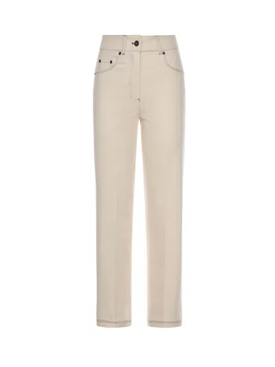 Max Mara Denim-effect Jersey Trousers In Neutral