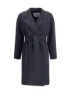 Max Mara Denim-effect Wool Carnia Coat In Blue