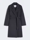Max Mara Denim-effect Wool Coat In Blue