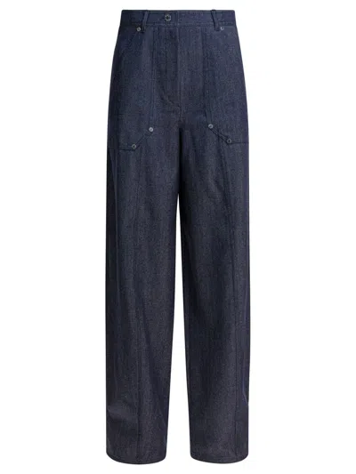MAX MARA MAX MARA DENIM-EFFECT WOOL PANTS