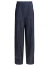 Max Mara Wool Trousers Featuring Denim Style In Blue