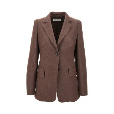 Max Mara Denim Fabric Single-breasted Jacket In Multicolor