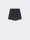 Max Mara Denim-look Cotton Shorts In Blue